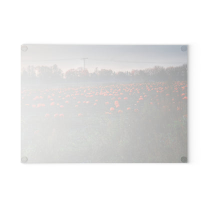 U R There Photography Five Lakes Pumpkins Rustic Farmhouse Tempered-Glass Cutting Board