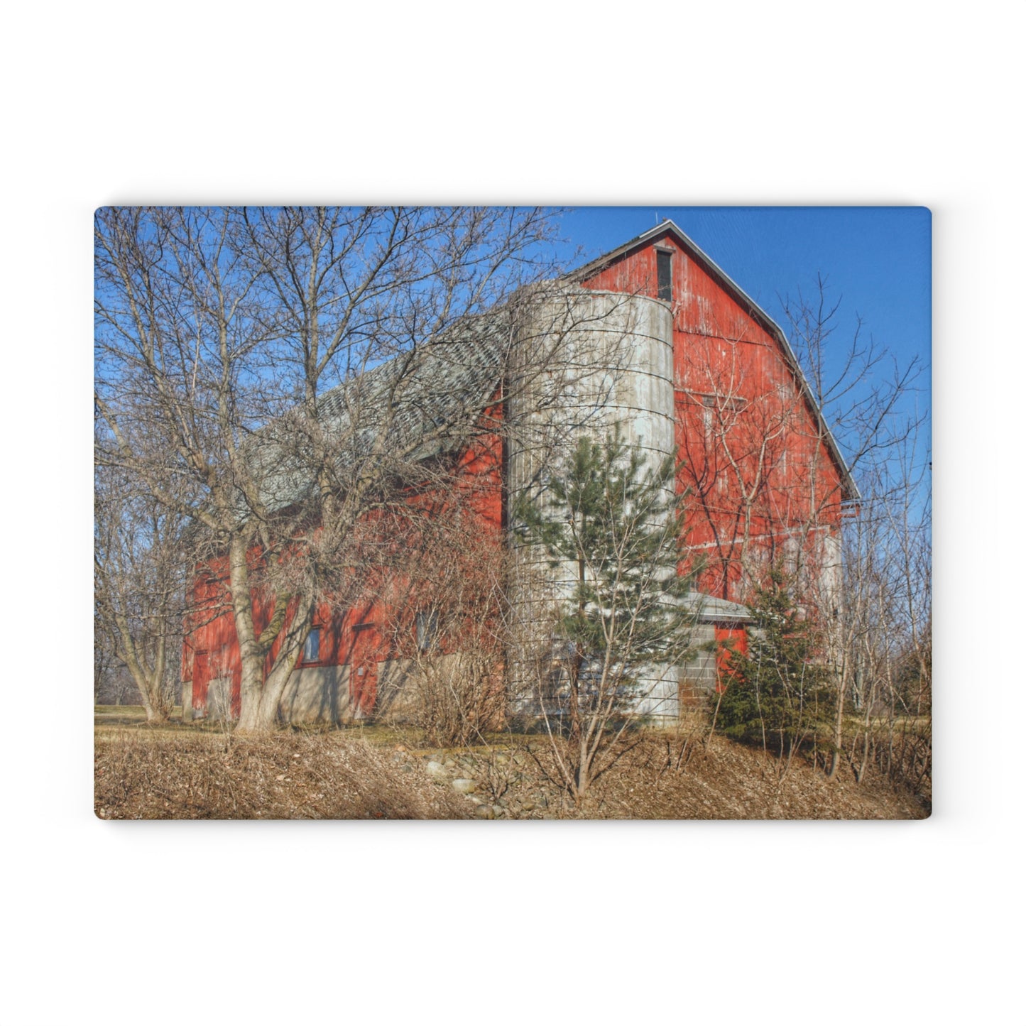 U R There Photography Van Dyke Red I Rustic Farmhouse Tempered-Glass Cutting Board