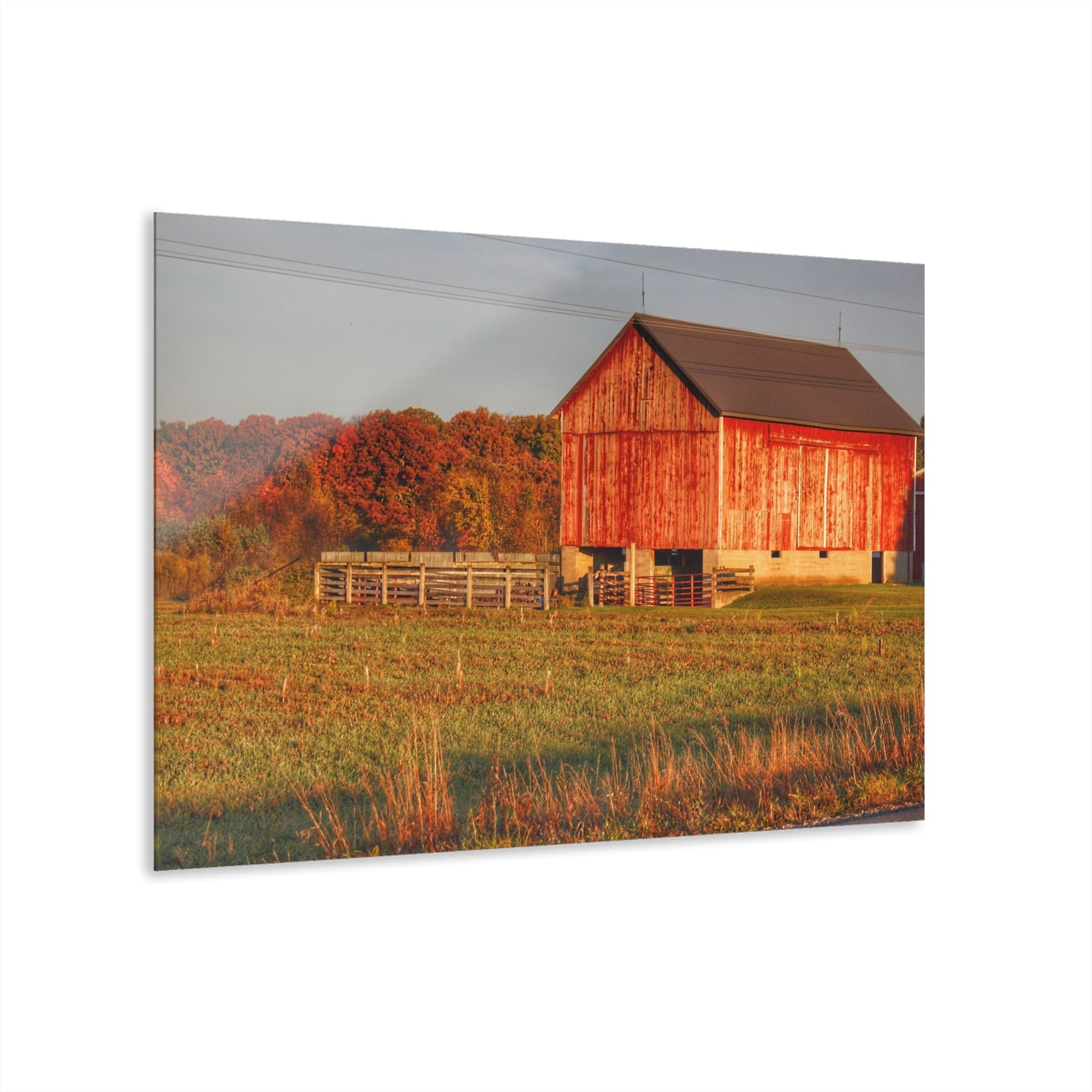 U R There Photography Lake Pleasant Corral Red II Rustic Farmhouse Acrylic Wall Print