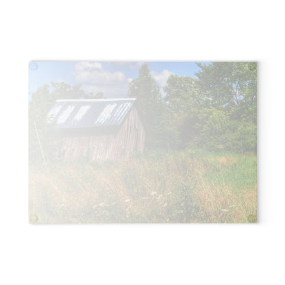 U R There Photography Lake Road Little Crooked Grey Rustic Farmhouse Tempered-Glass Cutting Board