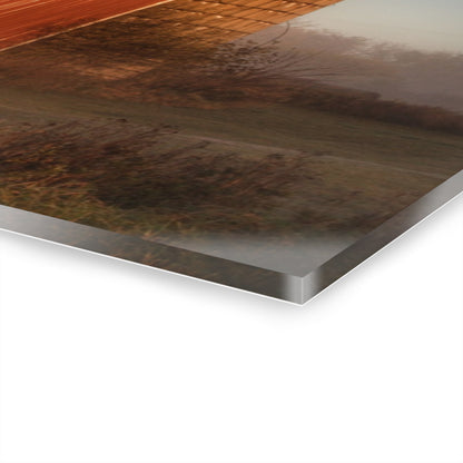 U R There Photography Klam Road Red Meets Foggy Sunrise II Rustic Farmhouse Acrylic Wall Print 20"x16"