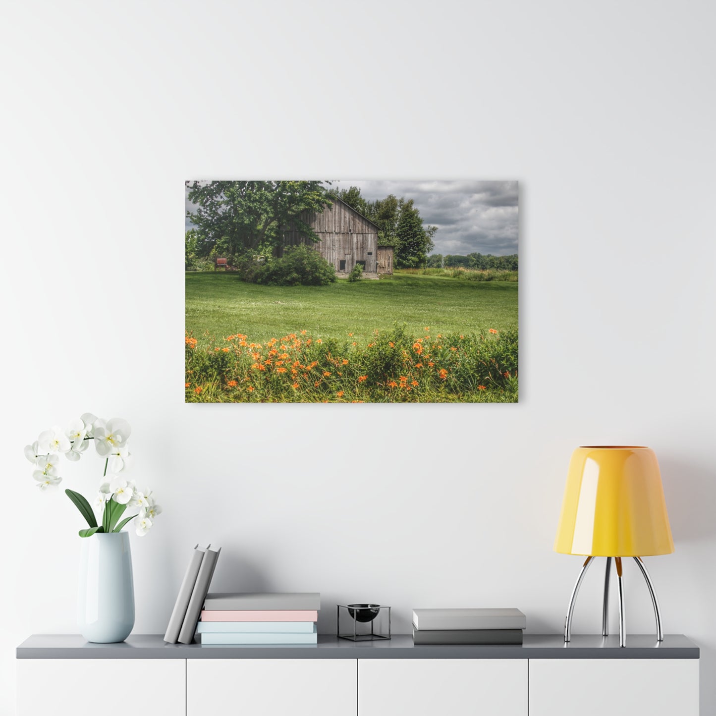 U R There Photography Millington Road Lilly Grey Rustic Farmhouse Acrylic Wall Print