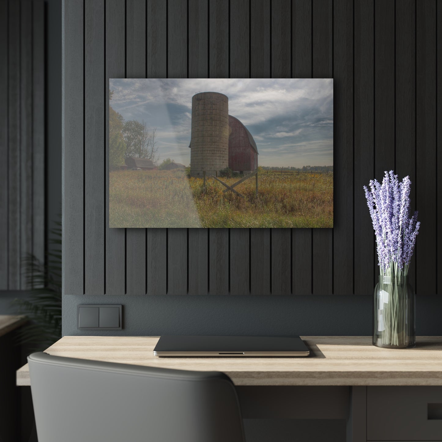 U R There Photography Mushroom Road Red II Rustic Farmhouse Acrylic Wall Print