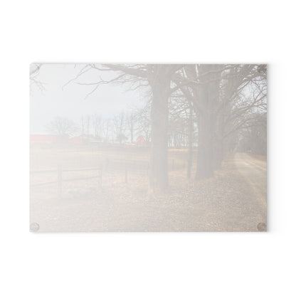 U R There Photography Wilder Road Cow Farm Rustic Farmhouse Tempered-Glass Cutting Board