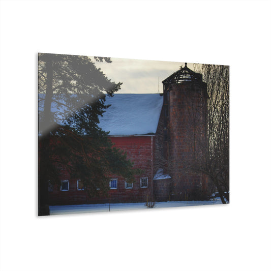 U R There Photography Ebeling Road Red Rustic Farmhouse Acrylic Wall Print