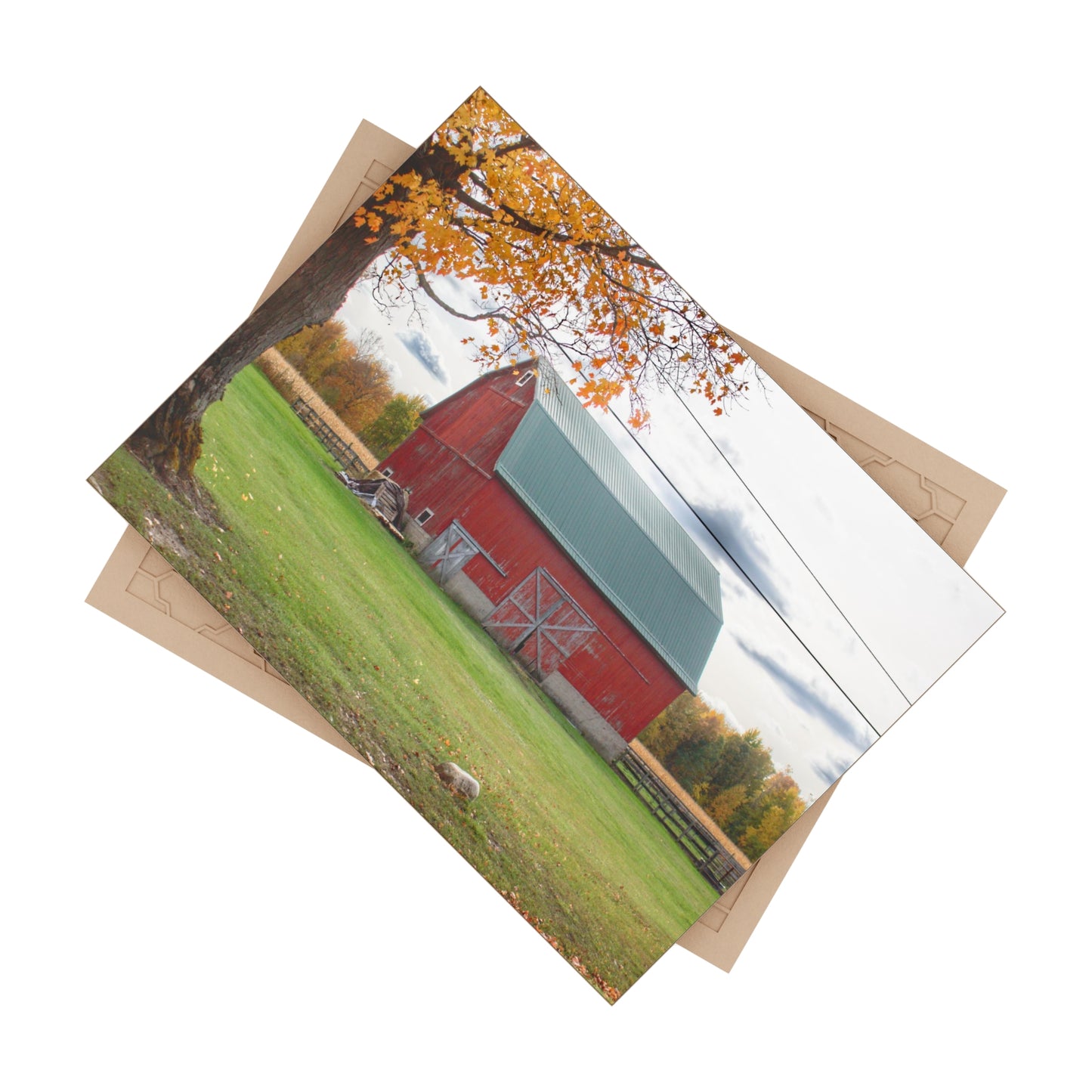 U R There Photography Bowers Roadside Red Rustic Farmhouse Decorative Ceramic Tile