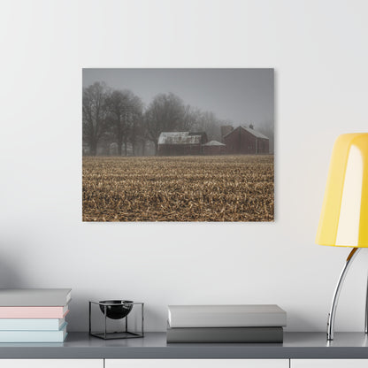 U R There Photography Farm in the Fog on Barnes Road Rustic Farmhouse Acrylic Wall Print