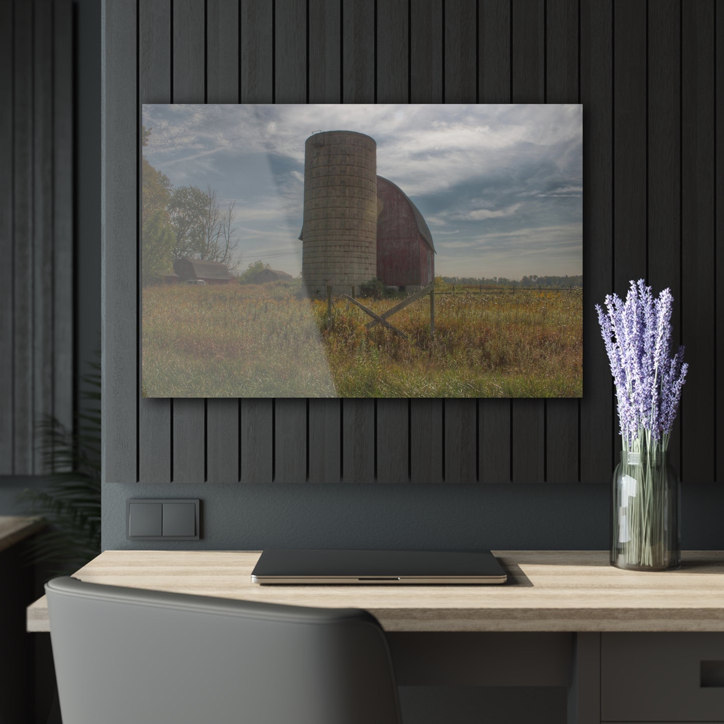 U R There Photography Mushroom Road Red II Rustic Farmhouse Acrylic Wall Print