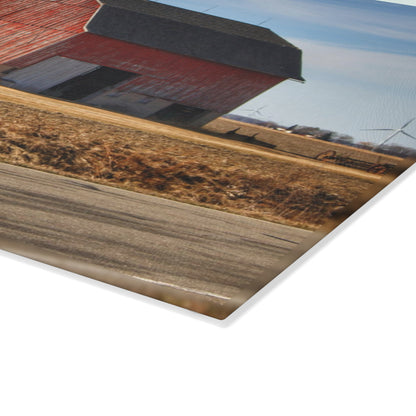 U R There Photography Elmwood Forgotten Apple Red Rustic Farmhouse Tempered-Glass Cutting Board