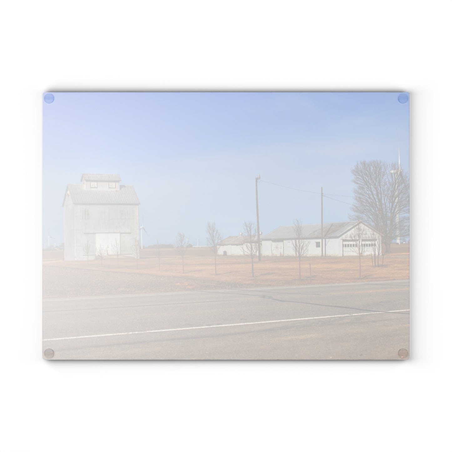 U R There Photography Sebewaing Road Whites Rustic Farmhouse Tempered-Glass Cutting Board