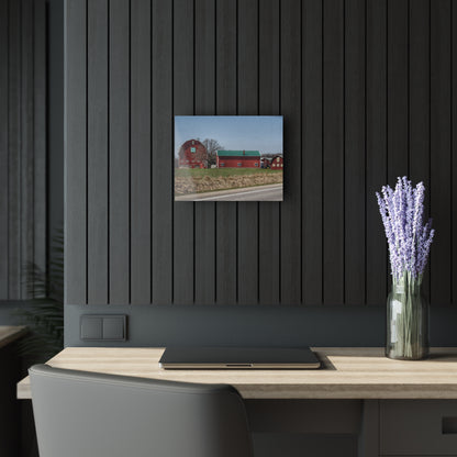 U R There Photography M-15 Quilted Red Rustic Farmhouse Acrylic Wall Print