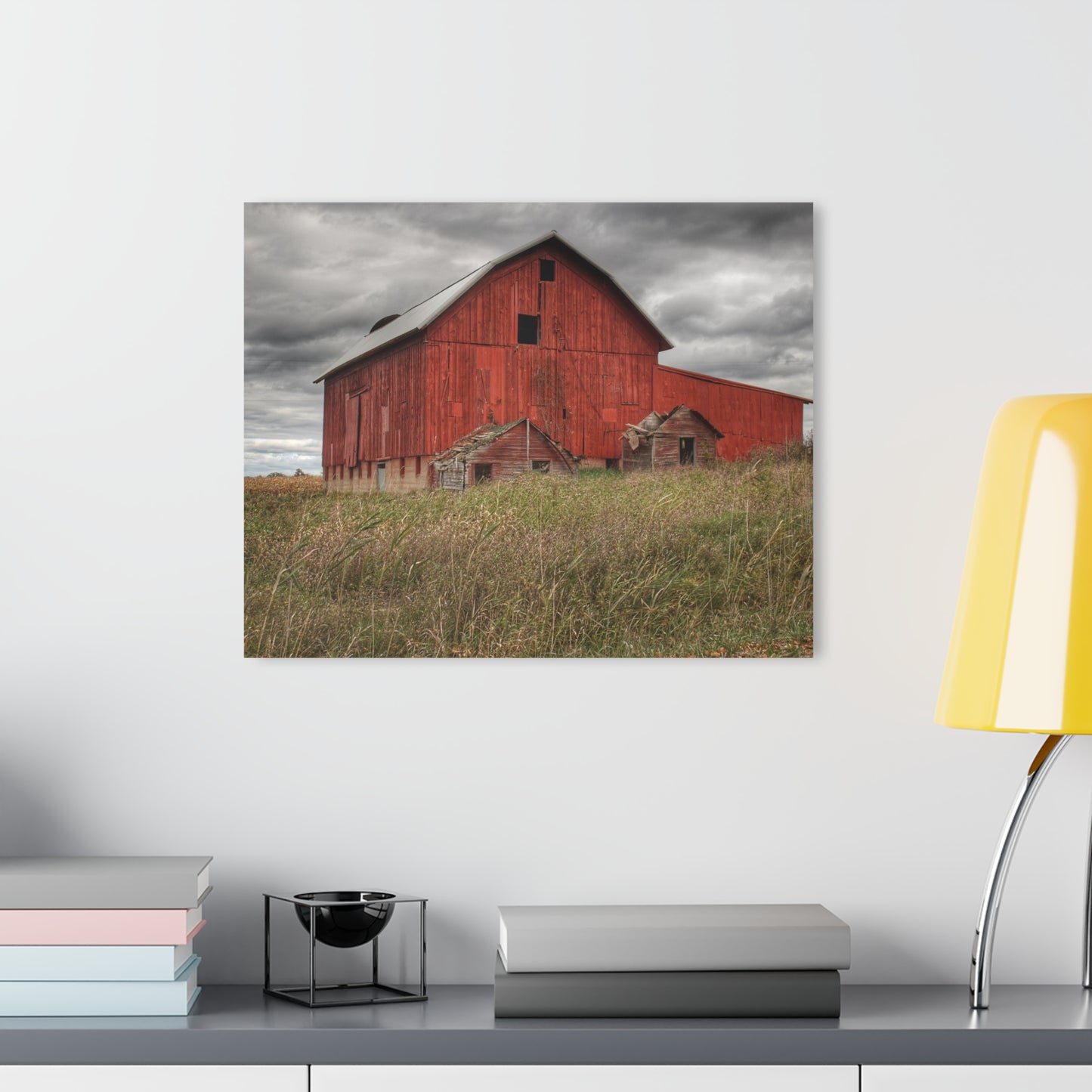 U R There Photography Horton Hilltop Red Rustic Farmhouse Acrylic Wall Print