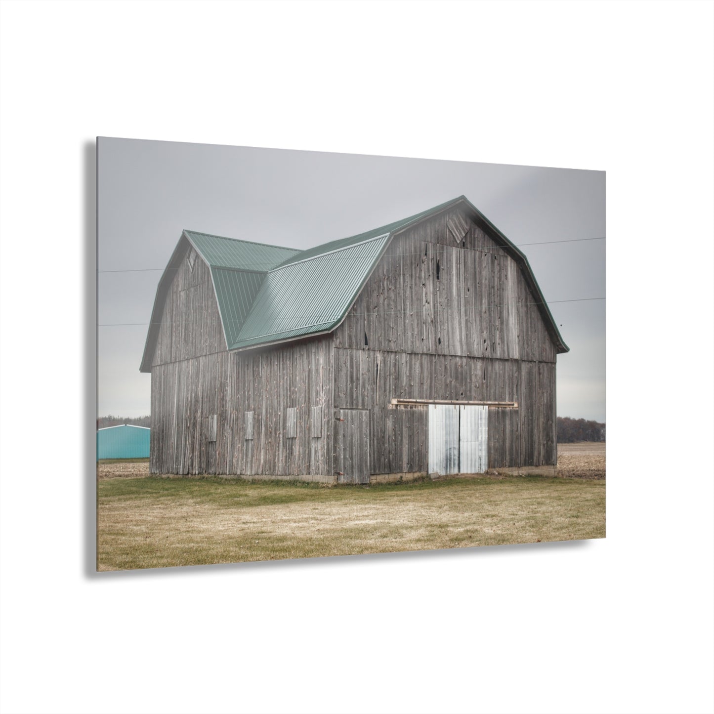 U R There Photography Loomis Road Grey Rustic Farmhouse Acrylic Wall Print