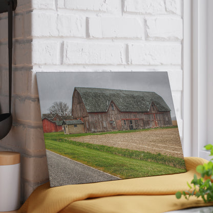 U R There Photography Roedel Roadside Reds I Rustic Farmhouse Tempered-Glass Cutting Board
