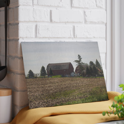 U R There Photography Bishop Road Reds IV Rustic Farmhouse Tempered-Glass Cutting Board