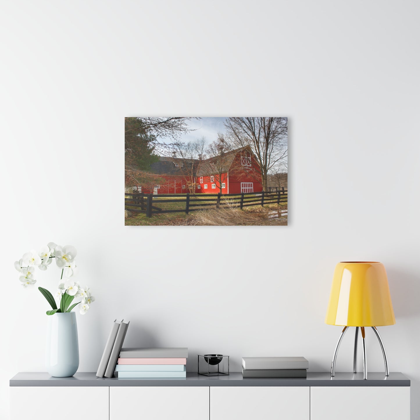U R There Photography Thornville Road Red Rustic Farmhouse Acrylic Wall Print