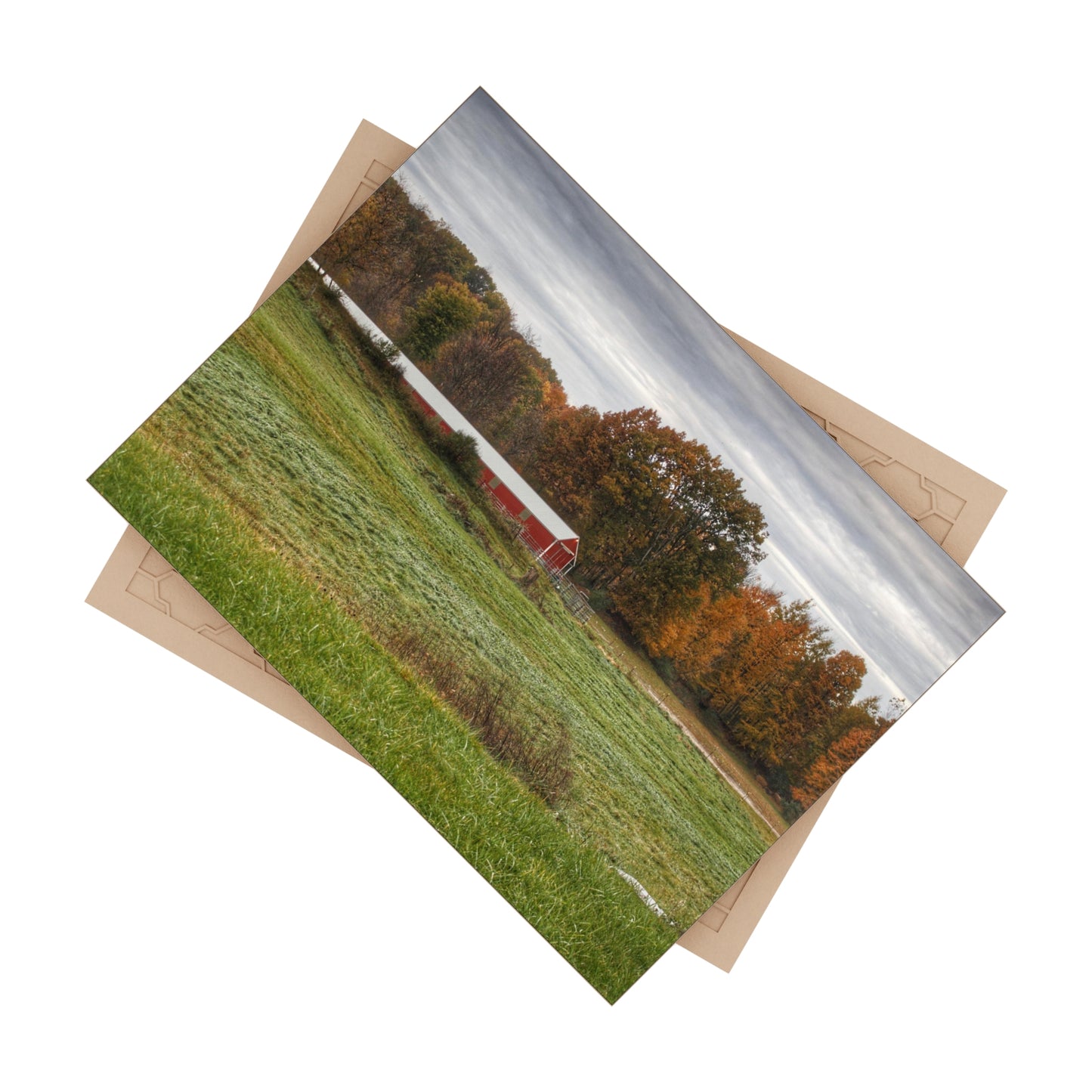 U R There Photography Bronson Lake Hidden Red I Rustic Farmhouse Decorative Ceramic Tile 6" × 8" Glossy