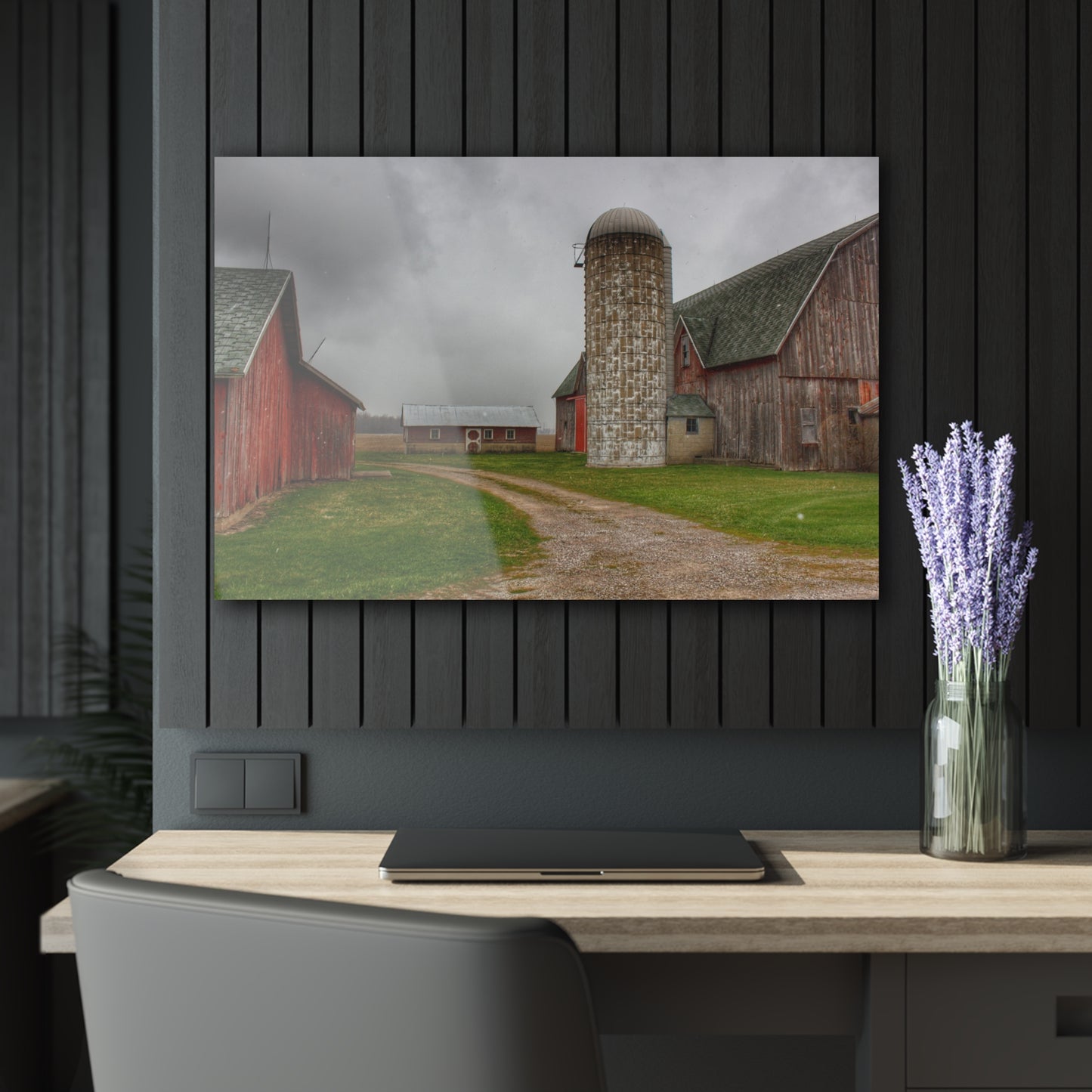 U R There Photography Roedel Roadside Reds II Rustic Farmhouse Acrylic Wall Print