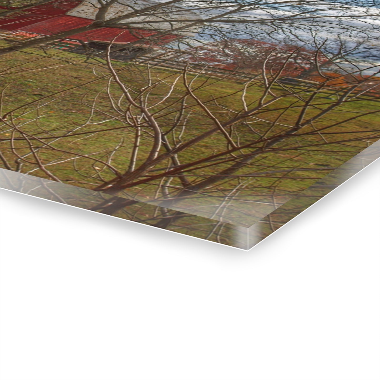 U R There Photography Laur Road Hidden Red Rustic Farmhouse Acrylic Wall Print