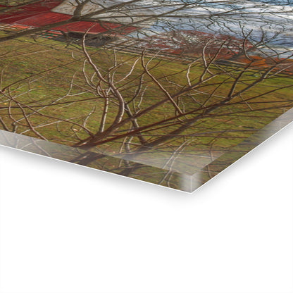 U R There Photography Laur Road Hidden Red Rustic Farmhouse Acrylic Wall Print