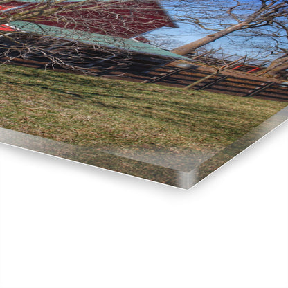 U R There Photography Imlay City Road Cow Barn II Rustic Farmhouse Acrylic Wall Print 14 "x 11"