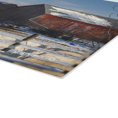 U R There Photography Attica Reds Rustic Farmhouse Tempered-Glass Cutting Board
