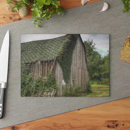 U R There Photography Chambers Grey Rustic Farmhouse Tempered-Glass Cutting Board