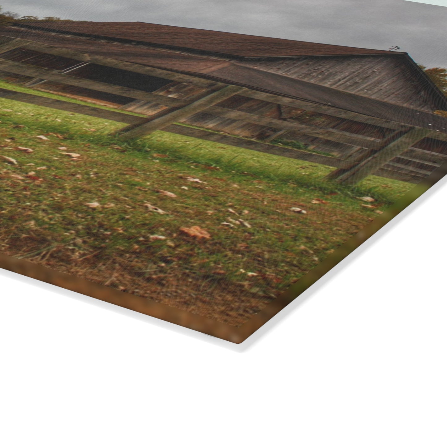 U R There Photography Chalet Grey I Rustic Farmhouse Tempered-Glass Cutting Board