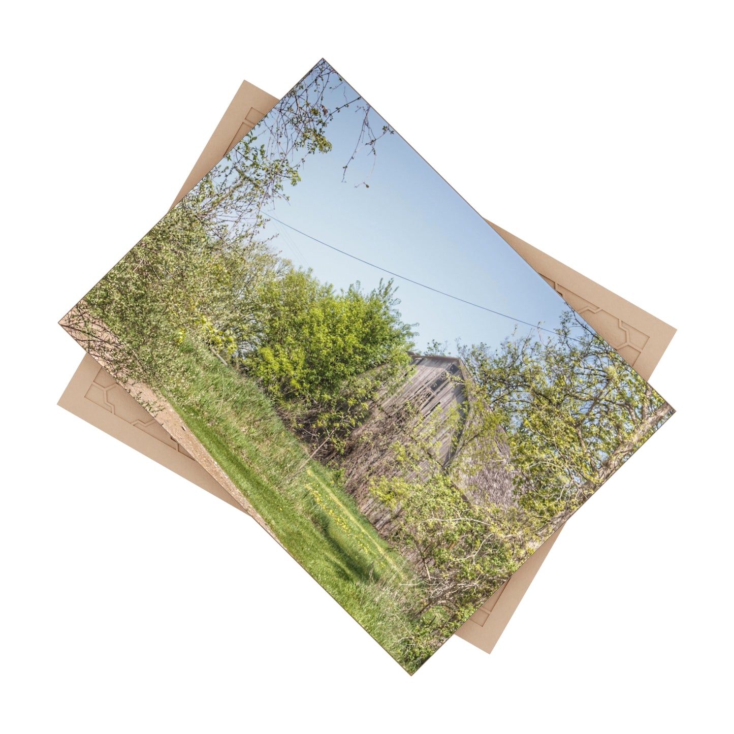 U R There Photography Bishop Road Grey II Rustic Farmhouse Decorative Ceramic Tile 6 "x 8