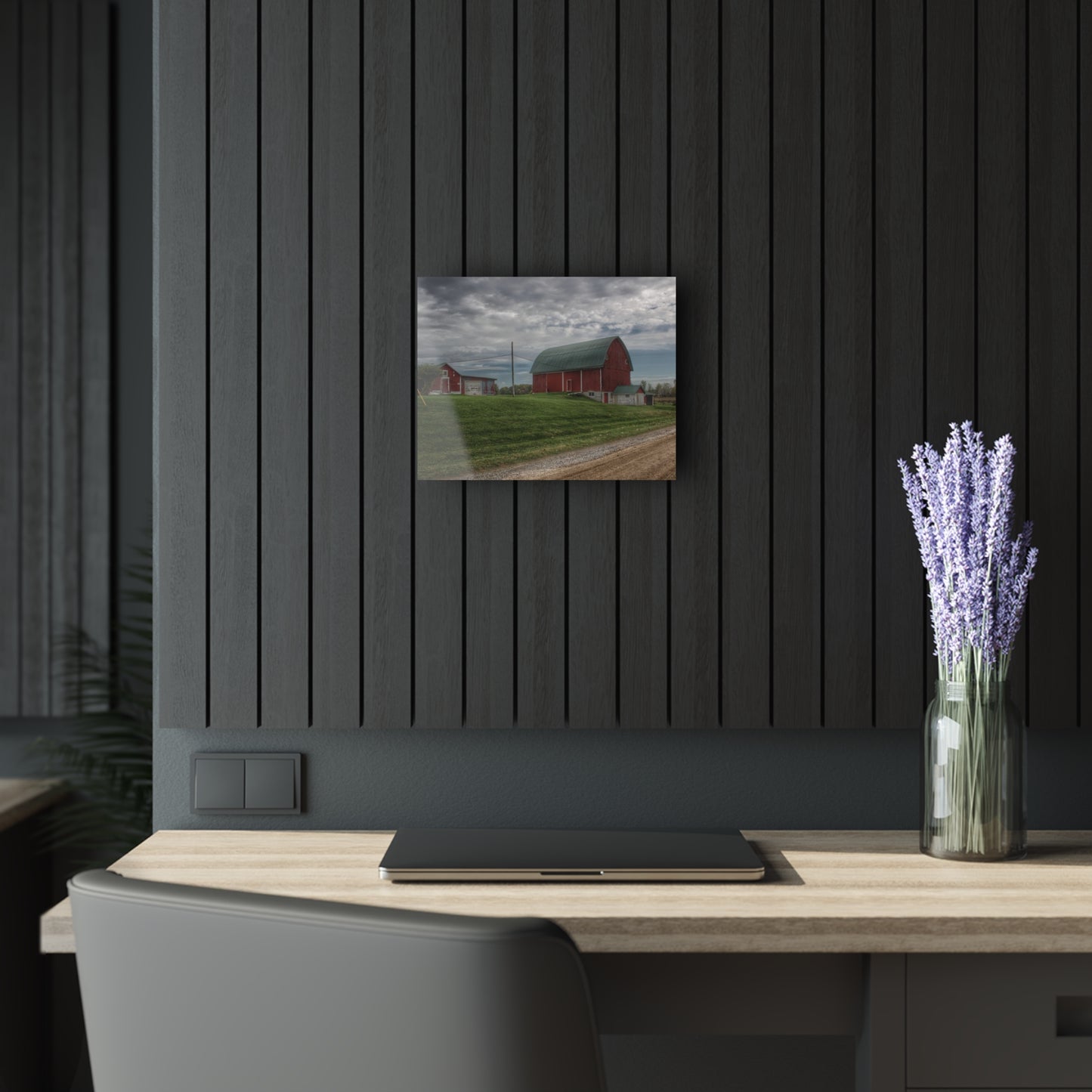 U R There Photography Elmwood Road Reds Rustic Farmhouse Acrylic Wall Print