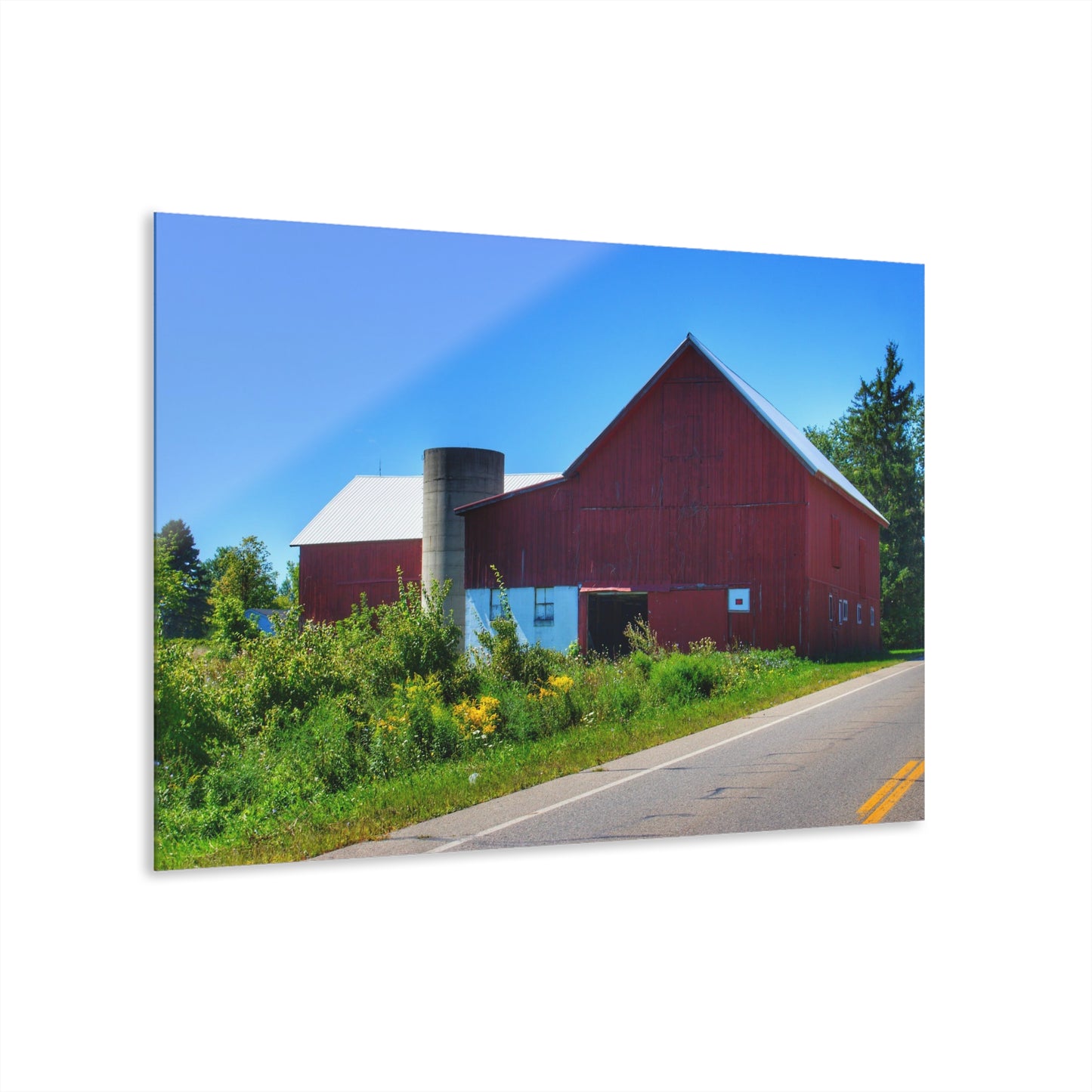 U R There Photography Dryden Road Red Rustic Farmhouse Acrylic Wall Print