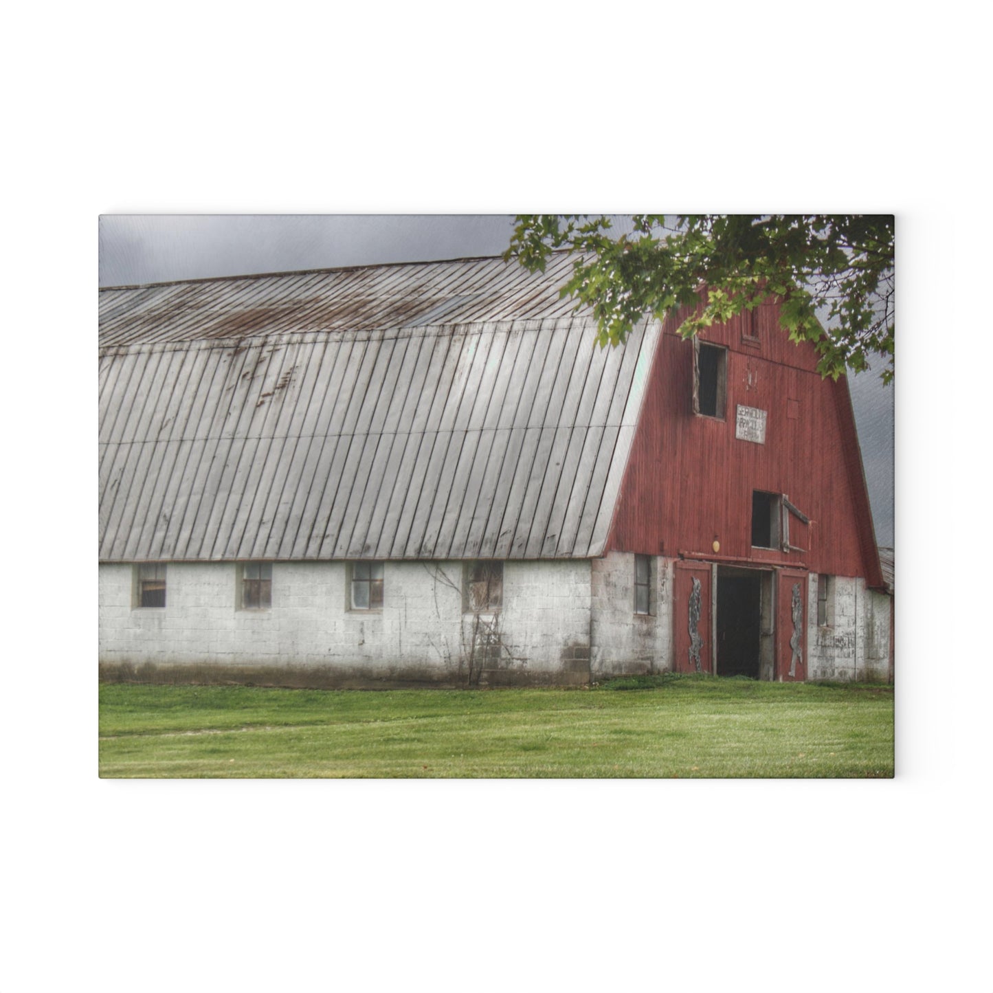 U R There Photography Peters Red Appaloosa III Rustic Farmhouse Tempered-Glass Cutting Board