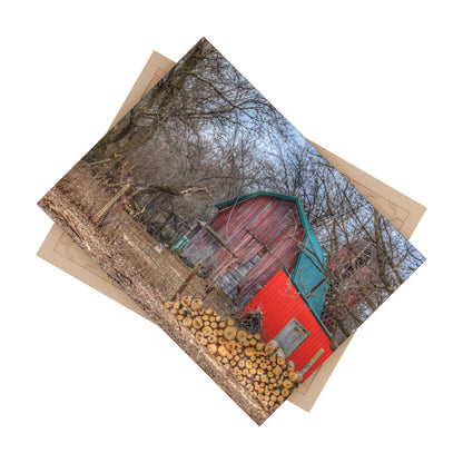 U R There Photography Bray Road Hidden Barnyard Red II Rustic Farmhouse Decorative Ceramic Tile