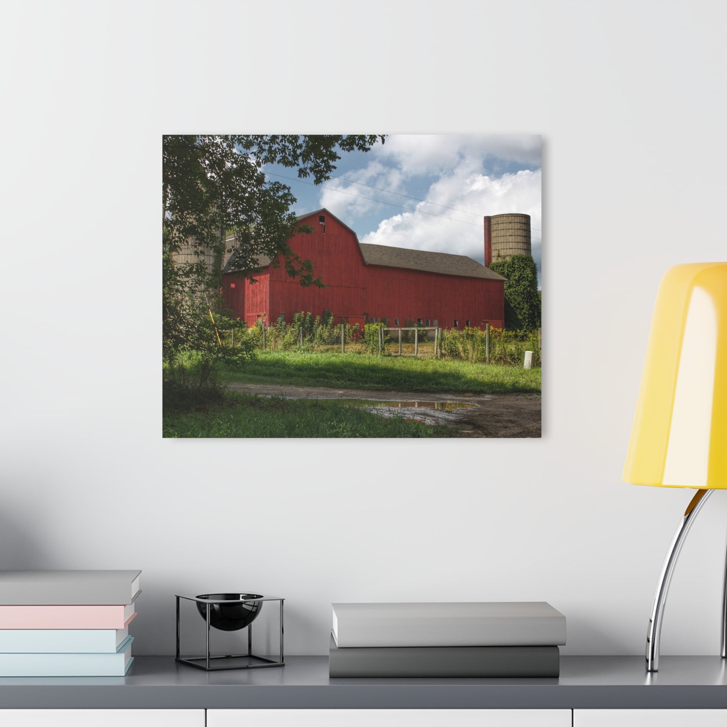 U R There Photography Metamora Road Red Rustic Farmhouse Acrylic Wall Print
