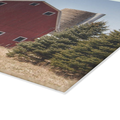 U R There Photography Hadley Red II Rustic Farmhouse Tempered-Glass Cutting Board