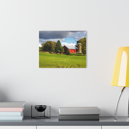 U R There Photography Columbiaville Road Red II Rustic Farmhouse Acrylic Wall Print