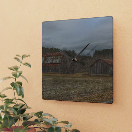 U R There Photography Barnes of Arbela III Rustic Farmhouse Acrylic Analog Wall Clock