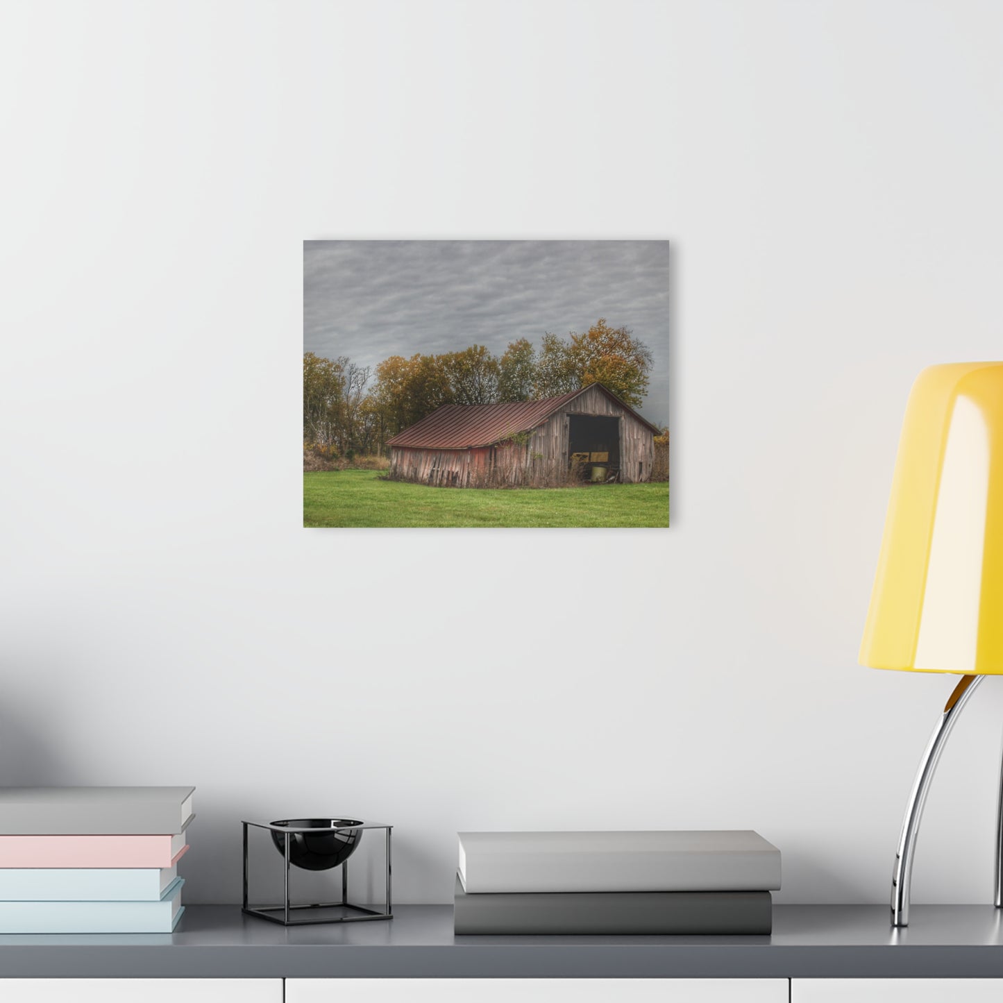 U R There Photography Stewart Road Little Grey Rustic Farmhouse Acrylic Wall Print