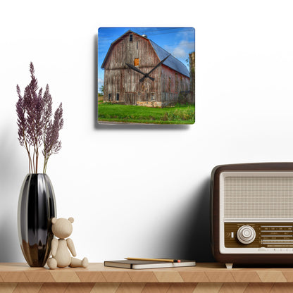 U R There Photography North Irish Red II Rustic Farmhouse Acrylic Analog Wall Clock