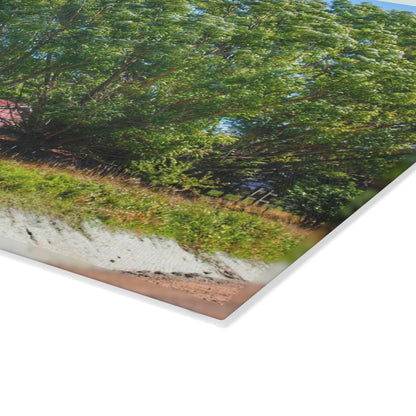 U R There Photography East Farrand Grey Rustic Farmhouse Tempered-Glass Cutting Board