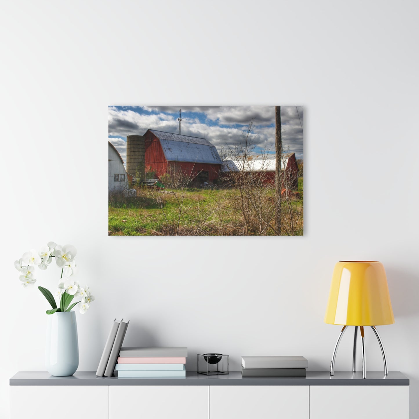 U R There Photography McDowell Road Reds III Rustic Farmhouse Acrylic Wall Print