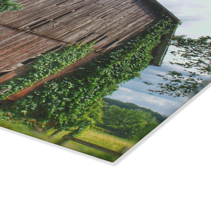 U R There Photography North Branch Ivy Grey I Rustic Farmhouse Tempered-Glass Cutting Board