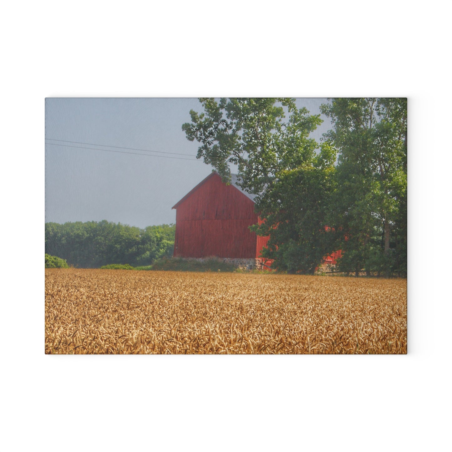 U R There Photography Tubspring Road Hidden Red Rustic Farmhouse Tempered-Glass Cutting Board