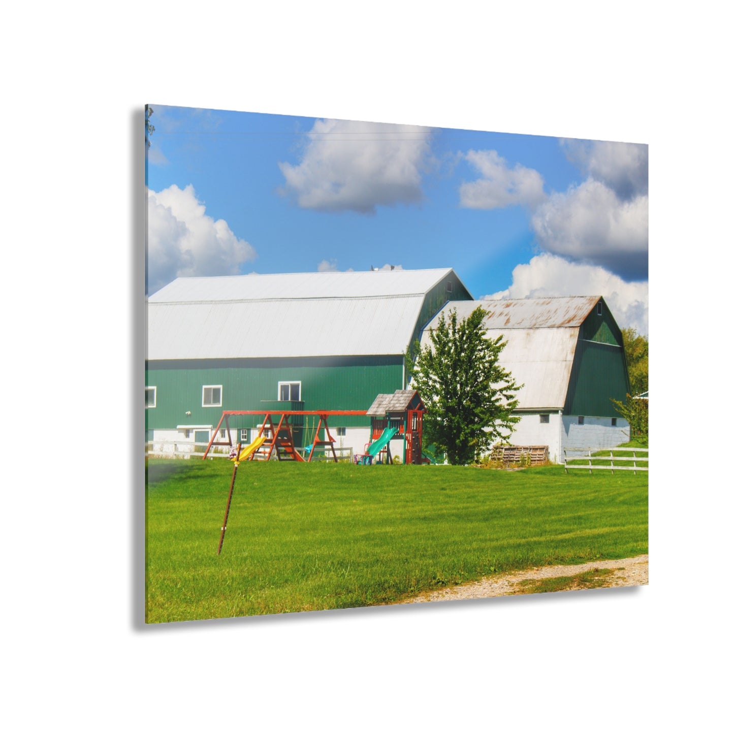 U R There Photography Hough Road Green Rustic Farmhouse Acrylic Wall Print