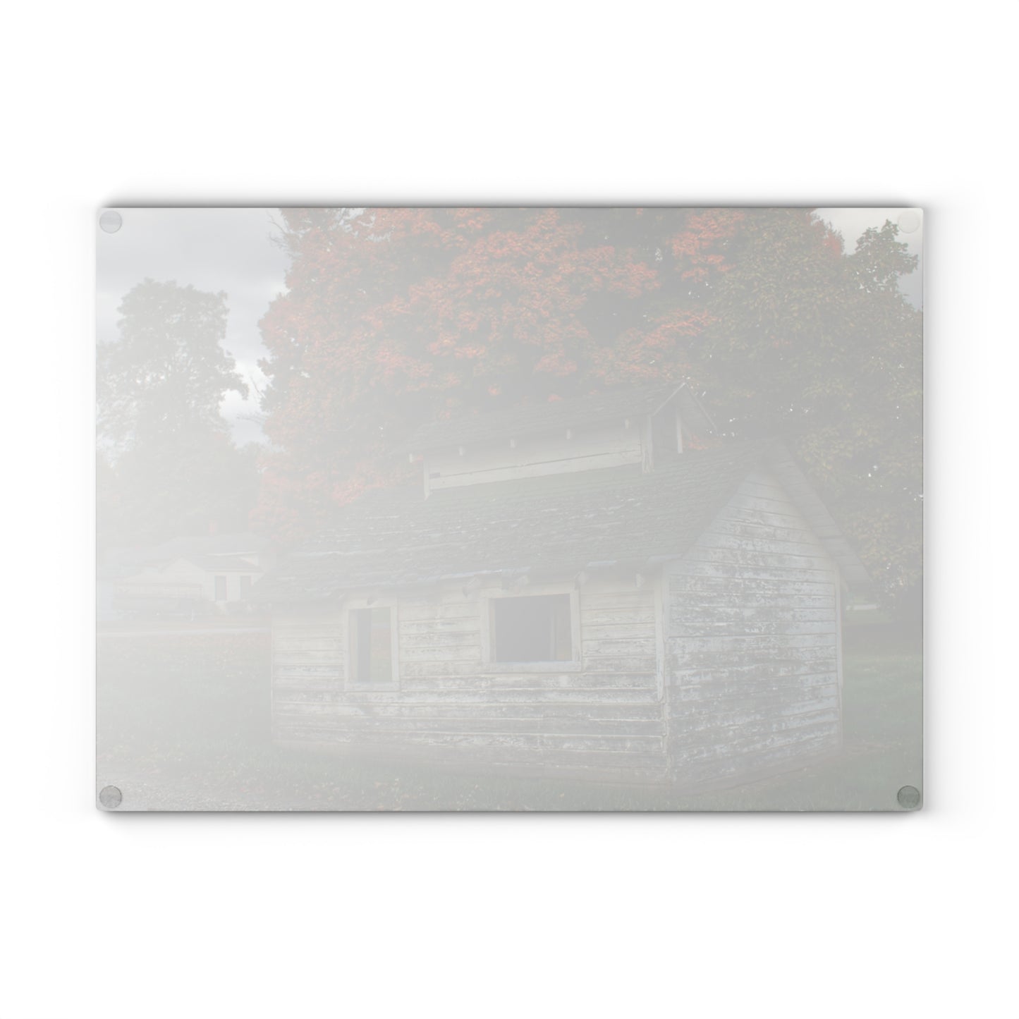 U R There Photography Rural Shack of Metamora Rustic Farmhouse Tempered-Glass Cutting Board