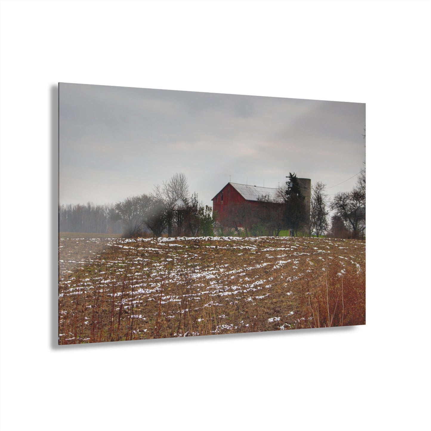 U R There Photography Brook Road Red Rustic Farmhouse Acrylic Wall Print
