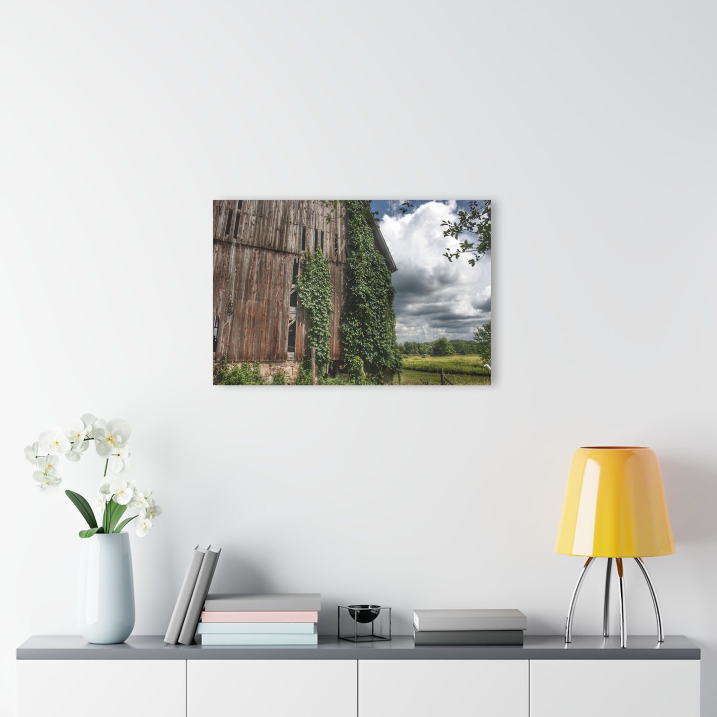 U R There Photography North Branch Ivy Grey II Rustic Farmhouse Acrylic Wall Print