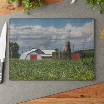 U R There Photography Montrose Farm I Rustic Farmhouse Tempered-Glass Cutting Board