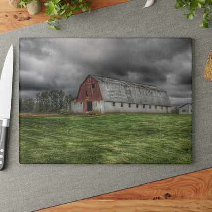 U R There Photography Peters Red Appaloosa I Rustic Farmhouse Tempered-Glass Cutting Board 8"x 11