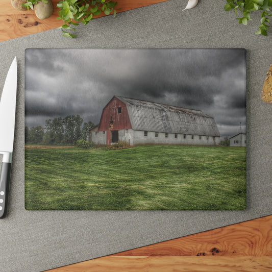 U R There Photography Peters Red Appaloosa I Rustic Farmhouse Tempered-Glass Cutting Board 8"x 11